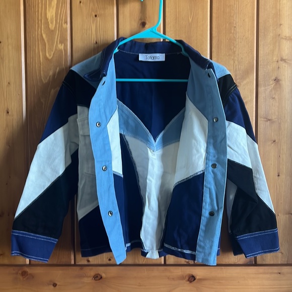 Geometric Print Button-Up Denim Jacket - Picture 10 of 11